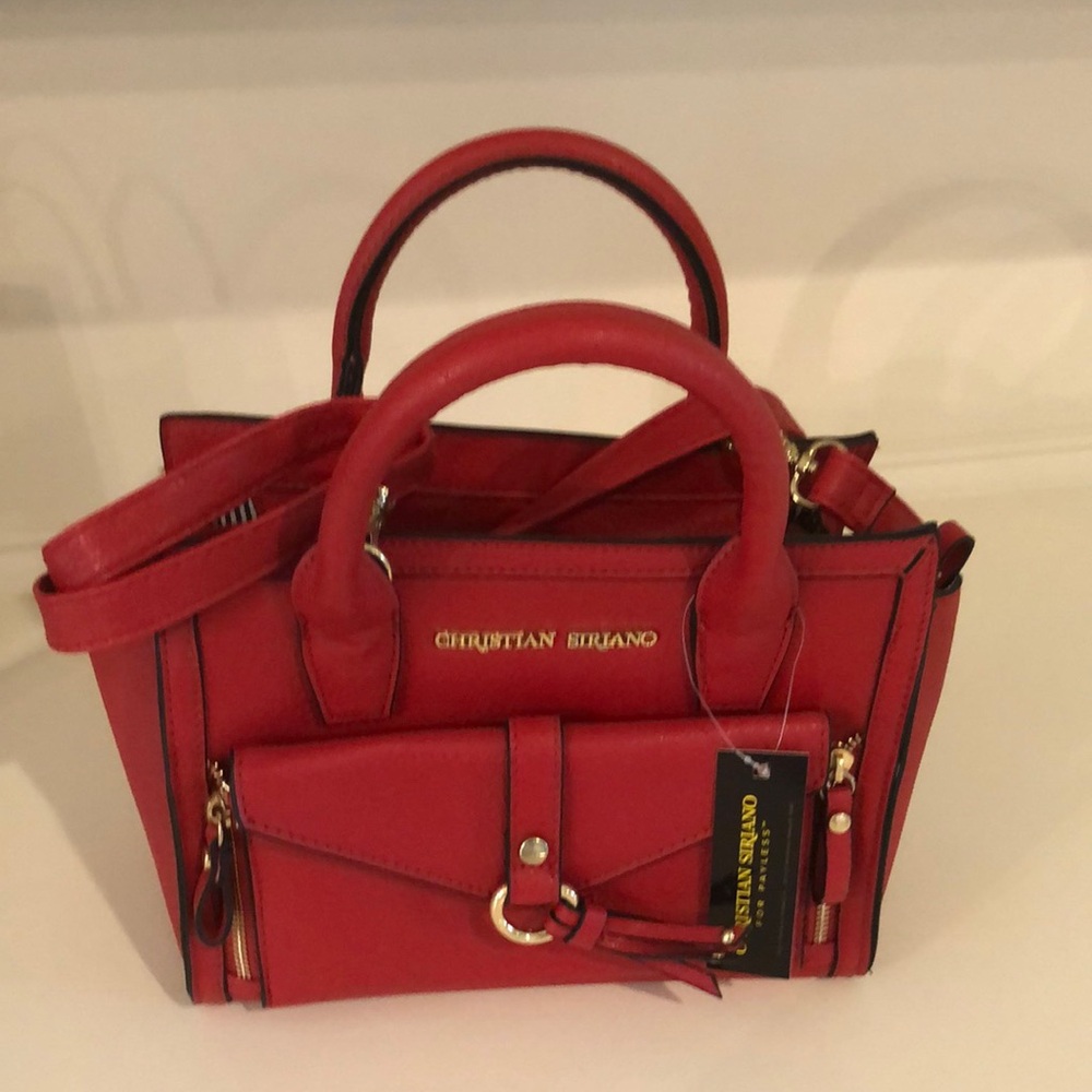 Red Christian Siriano purse